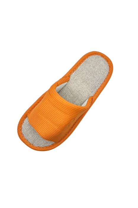 Papuci de casa pentru femei, Tecos®, portocaliu cu model elegant, confortabili, talpa respirabila , marime 36-37, 23 centimetri [3]