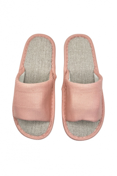 Papuci de casa pentru femei, Tecos®, roz cu model elegant, confortabili, talpa respirabila , marime 36-37, 23 centimetri [5]