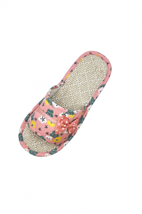 Papuci de casă pentru femei, Tecos®, roz cu model floral, confortabili, talpă respirabilă, marime 40-41, 25 centimetri [4]