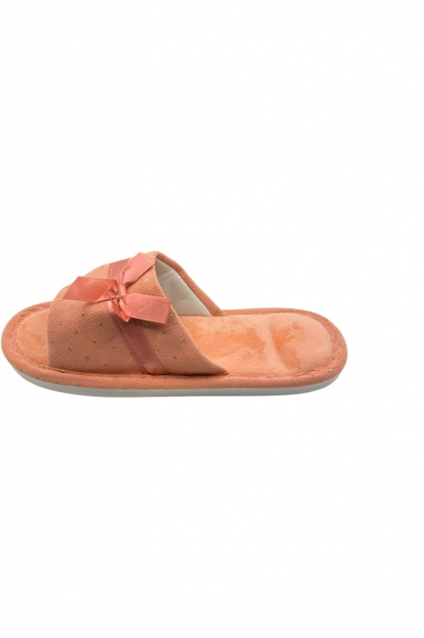 Papuci de casa pentru femei, Tecos®, roz cu stelute aurii, confortabili, talpa respirabila, marime 36-37, 23 centimetri [2]