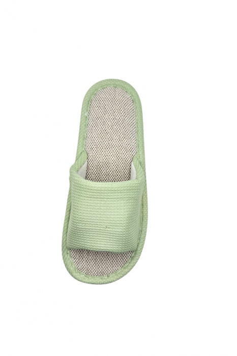 Papuci de casa pentru femei, Tecos®, verde cu model elegant, confortabili, talpa respirabila , marime 36-37, 23 centimetri [4]