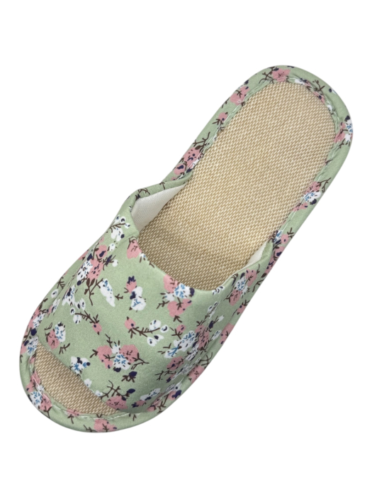 Papuci de casă pentru femei Tecos® verzi cu model floral și talpă respirabilă – mărimi 36-41 [4]