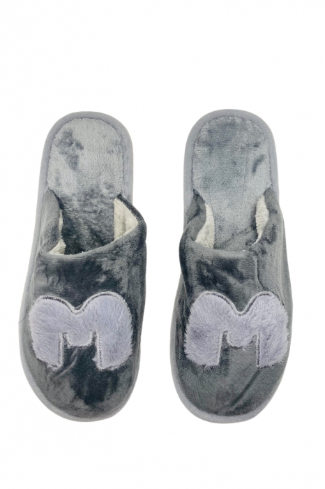 Papuci de casa pentru pentru bărbați, gri, mărime 40-41, imprimeu M, 27 centimetri [4]