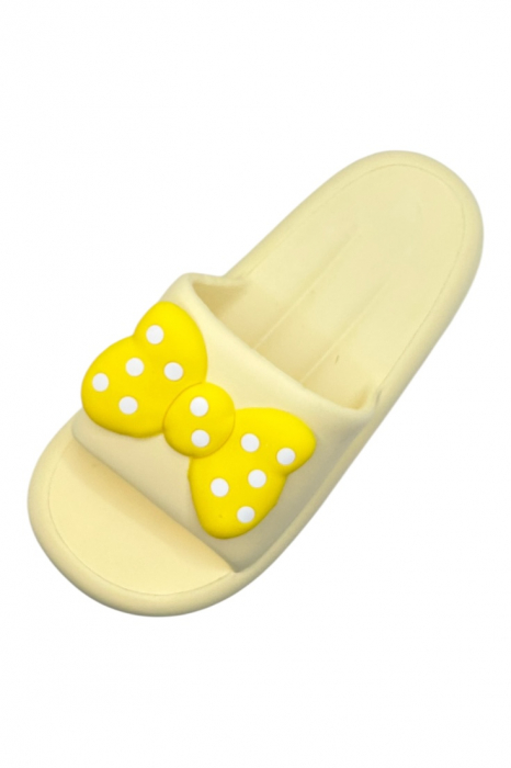 Papuci de dama, Tecos®, marime 36-37, galben cu imprimeu 3D funda, foarte usori, talpa anti-alunecare, 23.5 centimetri [3]