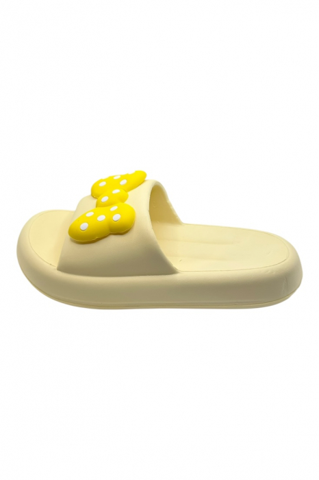 Papuci de dama, Tecos®, marime 36-37, galben cu imprimeu 3D funda, foarte usori, talpa anti-alunecare, 23.5 centimetri [2]