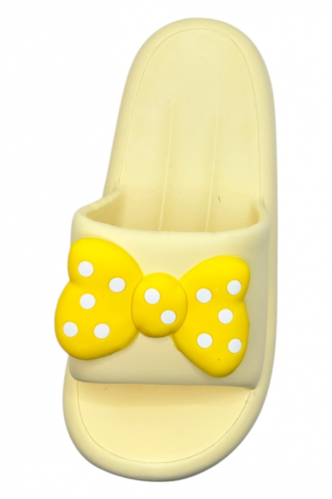Papuci de dama, Tecos®, marime 36-37, galben cu imprimeu 3D funda, foarte usori, talpa anti-alunecare, 23.5 centimetri [4]