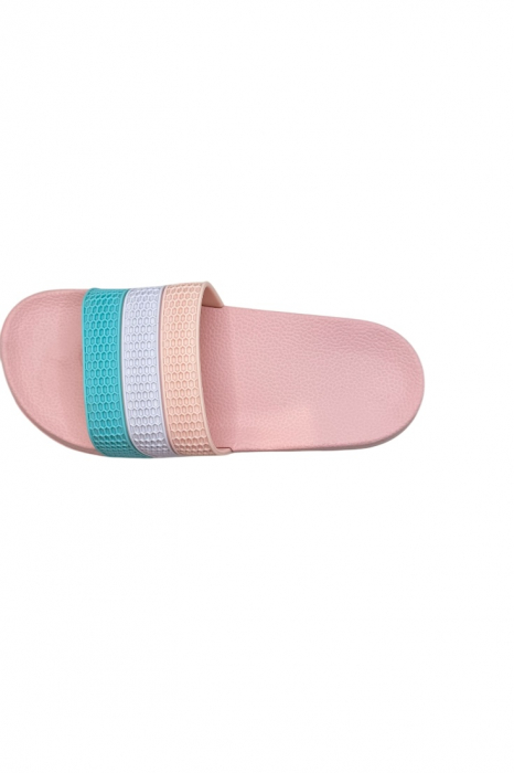 Papuci damă vară pastel – barete late colorate – model casual [3]