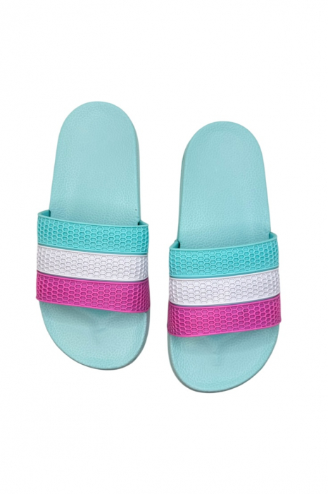 Papuci damă vară pastel – barete late colorate – model casual [5]