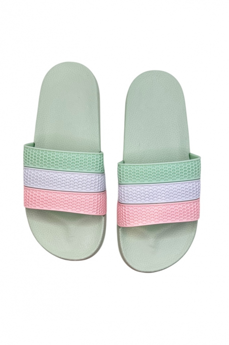 Papuci damă vară pastel – barete late colorate – model casual [6]