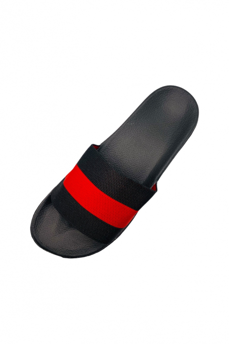 Papuci de plaja sau piscina pentru bărbați, negri, marimea 40, 26.5 centimetri, bareta tip textil [4]