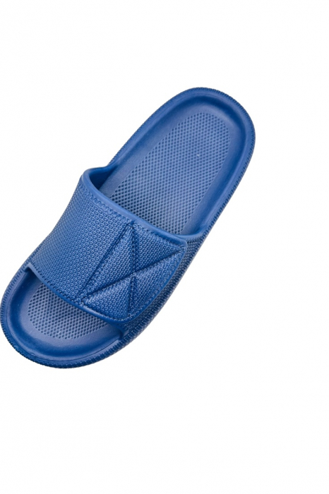 Papuci de plaja sau piscina pentru barbati, Tecos, albastru, marime 40-41, 25 centimetri, talpa comoda si design elegant, bareta reglabila cu arici [4]