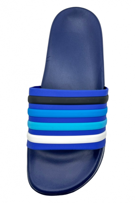 Papuci de plaja sau piscina pentru barbati, Tecos®, albastru, marimea 40, 25 centimetri, usori, confortabili, cu design modern [4]