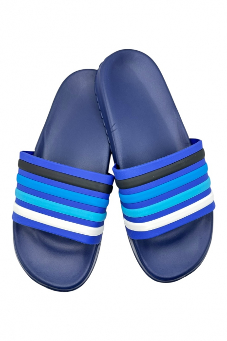 Papuci de plaja sau piscina pentru barbati, Tecos®, albastru, marimea 40, 25 centimetri, usori, confortabili, cu design modern [1]