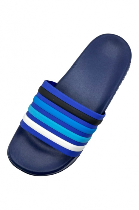 Papuci de plaja sau piscina pentru barbati, Tecos®, albastru, marimea 40, 25 centimetri, usori, confortabili, cu design modern [3]