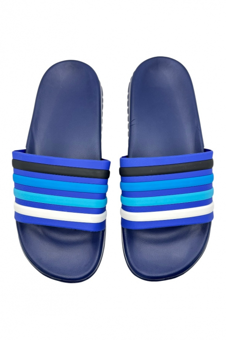 Papuci de plaja sau piscina pentru barbati, Tecos®, albastru, marimea 40, 25 centimetri, usori, confortabili, cu design modern [5]
