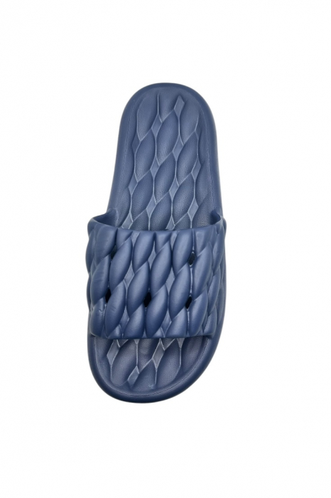 Papuci de plaja sau piscina pentru barbati, Tecos®, albastru, marimea 40-41, 26 centimetri, usori, confortabili, aspect impletit [3]