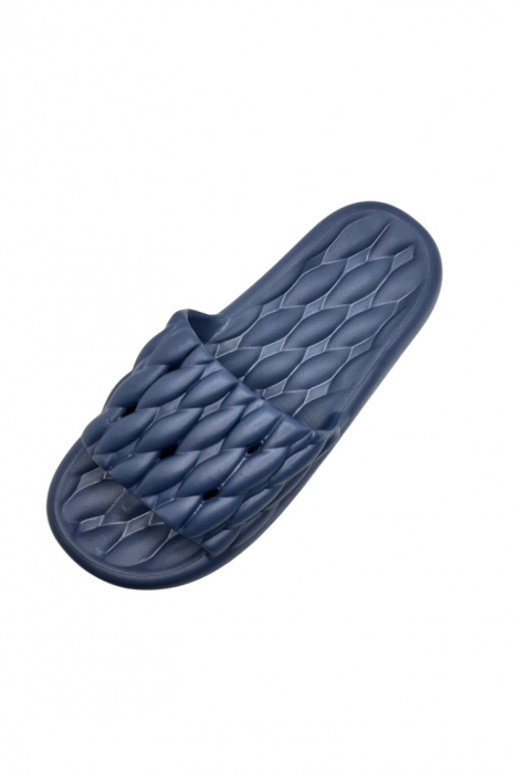 Papuci de plaja sau piscina pentru barbati, Tecos®, albastru, marimea 40-41, 26 centimetri, usori, confortabili, aspect impletit [4]