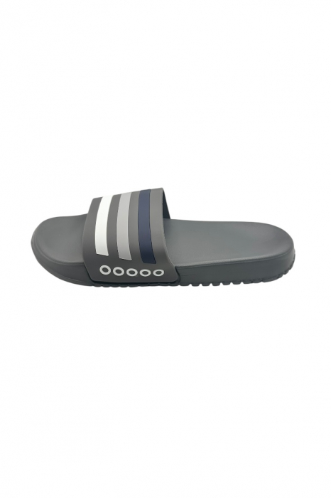 Papuci de plaja sau piscina pentru barbati, Tecos®, gri cu dungi, marimea 42, 26 centimetri,usori, confortabili, cu design modern [2]