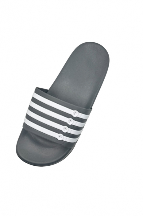Papuci de plaja sau piscina pentru barbati, Tecos®, gri, marimea 40, 25 centimetri,usori, confortabili, cu design modern [5]