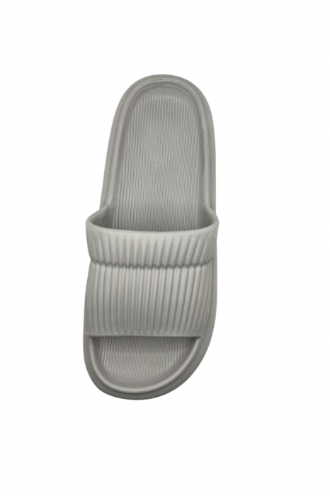 Papuci de plaja sau piscina pentru barbati, Tecos®, gri, marimea 40-41, 26 centimetri, foarte usori si confortabili, model cu striatii [3]