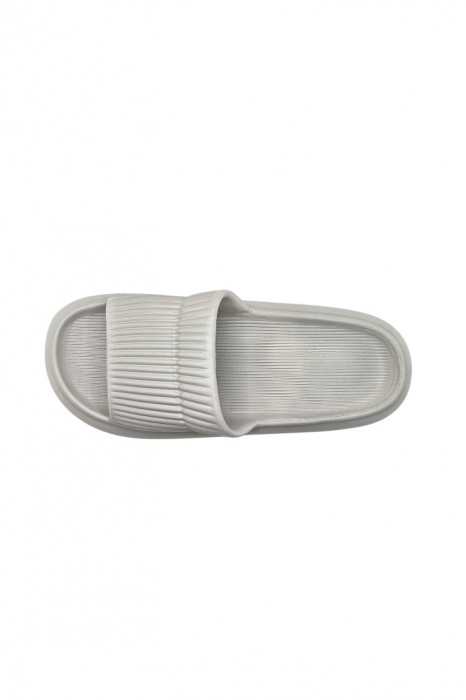 Papuci de plaja sau piscina pentru barbati, Tecos®, gri, marimea 40-41, 26 centimetri, foarte usori si confortabili, model cu striatii [4]