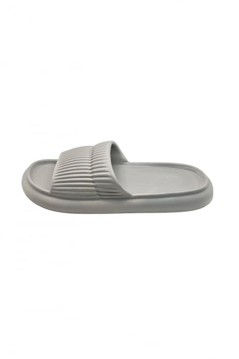 Papuci de plaja sau piscina pentru barbati, Tecos®, gri, marimea 40-41, 26 centimetri, foarte usori si confortabili, model cu striatii [5]