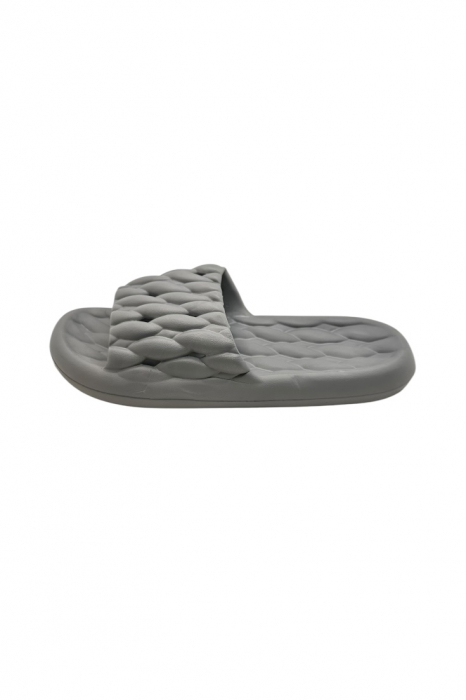 Papuci de plaja sau piscina pentru barbati, Tecos®, gri, marimea 40-41, 26 centimetri, usori, confortabili, aspect impletit [2]