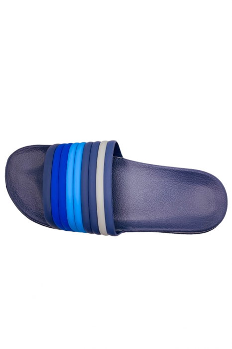 Papuci de plaja sau piscina pentru bărbați, Tecos, albastru, mărimea 40, 26.5 centimetri, bareta multicoloră [3]