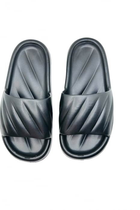 Papuci de plaja sau piscina pentru barbati, Tecos®, negri, marimea 40-41, 25.5 centimetri, foarte usori si confortabili [6]
