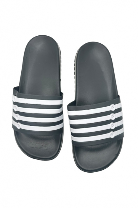 Papuci de plaja sau piscina pentru barbati, Tecos®, negru, marimea 40, 25 centimetri,usori, confortabili, cu design modern [3]