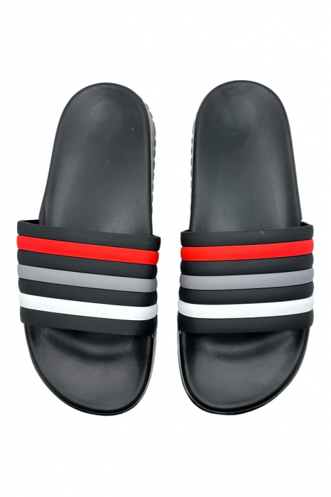 Papuci de plaja sau piscina pentru barbati, Tecos®, negru, marimea 40, 25 centimetri, usori, confortabili, cu design modern [5]
