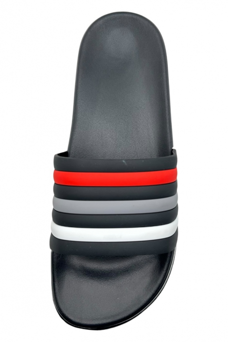 Papuci de plaja sau piscina pentru barbati, Tecos®, negru, marimea 40, 25 centimetri, usori, confortabili, cu design modern [4]