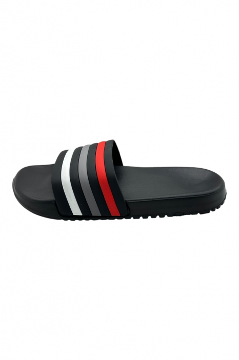 Papuci de plaja sau piscina pentru barbati, Tecos®, negru, marimea 40, 25 centimetri, usori, confortabili, cu design modern [2]