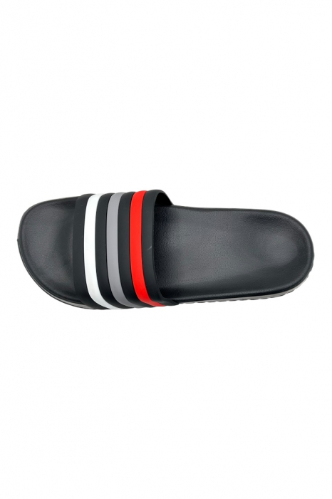 Papuci de plaja sau piscina pentru barbati, Tecos®, negru, marimea 40, 25 centimetri, usori, confortabili, cu design modern [6]