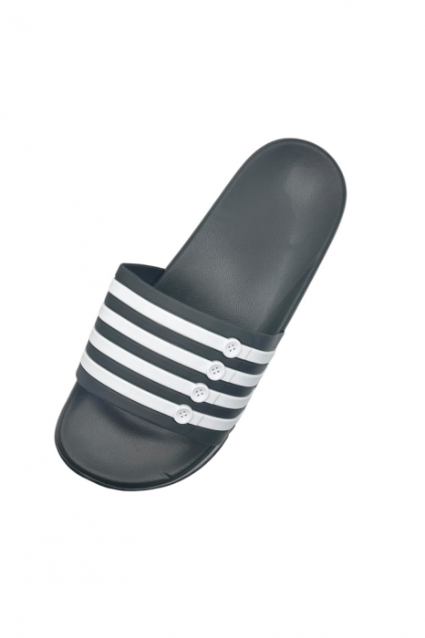 Papuci de plaja sau piscina pentru barbati, Tecos®, negru, marimea 40, 25 centimetri,usori, confortabili, cu design modern [5]