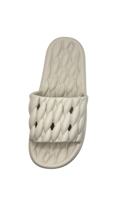 Papuci de plaja sau piscina pentru barbati, Tecos®, maro, marimea 40-41, 26 centimetri, usori, confortabili, aspect impletit [3]