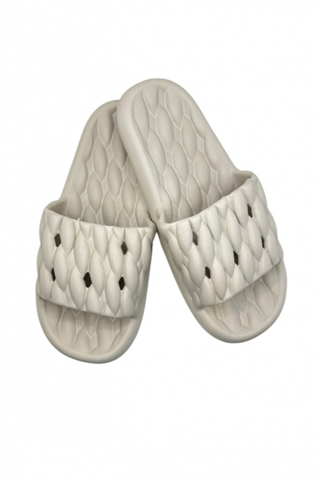Papuci de plaja sau piscina pentru barbati, Tecos®, maro, marimea 40-41, 26 centimetri, usori, confortabili, aspect impletit [1]