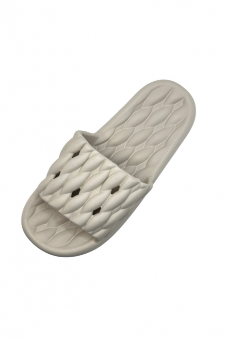 Papuci de plaja sau piscina pentru barbati, Tecos®, maro, marimea 40-41, 26 centimetri, usori, confortabili, aspect impletit [4]