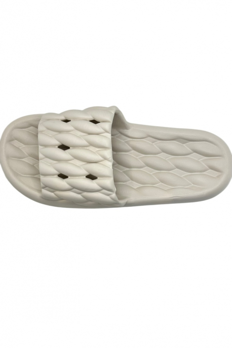 Papuci de plaja sau piscina pentru barbati, Tecos®, maro, marimea 40-41, 26 centimetri, usori, confortabili, aspect impletit [6]