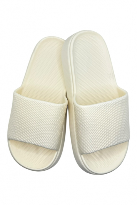 Papuci de plaja sau piscina pentru dama de tip Cloud Slides, Tecos®, marime 36-37, ultra usori, alb, 23.5 centimetri [1]