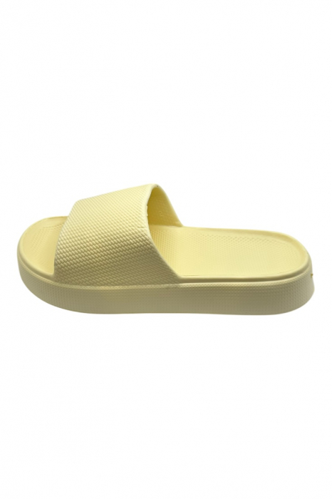 Papuci de plaja sau piscina pentru dama de tip Cloud Slides, Tecos®, marime 38-39, ultra usori, galben, 24.5 centimetri [2]