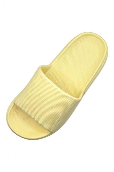 Papuci de plaja sau piscina pentru dama de tip Cloud Slides, Tecos®, marime 38-39, ultra usori, galben, 24.5 centimetri [3]