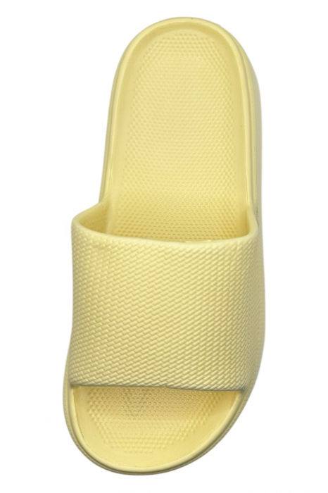 Papuci de plaja sau piscina pentru dama de tip Cloud Slides, Tecos®, marime 38-39, ultra usori, galben, 24.5 centimetri [6]