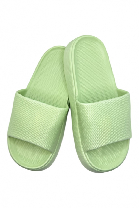 Papuci de plaja sau piscina pentru dama de tip Cloud Slides, Tecos®, marime 36-37, ultra usori, verde, 23.5 centimetri [1]
