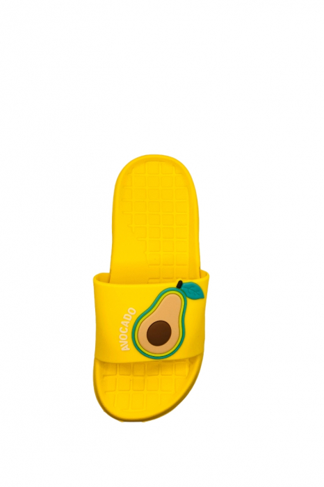 Papuci de plaja sau piscina pentru dama, imprimeu cu avocado, galben, mărimea 36, 23 centimetri [4]