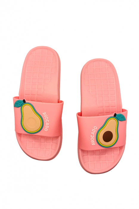 Papuci de plaja sau piscina pentru dama, imprimeu cu avocado, roz, mărimea 40, 25 centimetri [6]