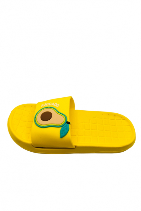 Papuci de plaja sau piscina pentru dama, imprimeu cu avocado, galben, mărimea 36, 23 centimetri [2]