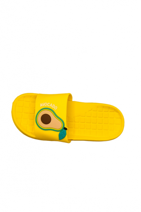 Papuci de plaja sau piscina pentru dama, imprimeu cu avocado, galben, mărimea 36, 23 centimetri [3]