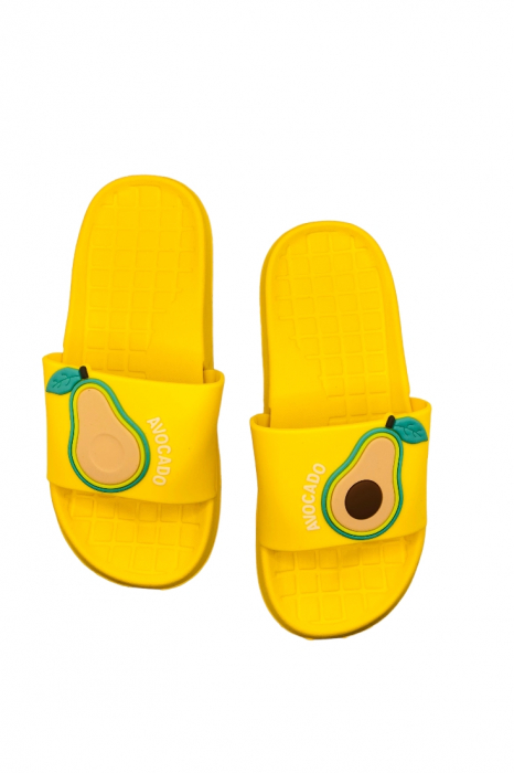 Papuci de plaja sau piscina pentru dama, imprimeu cu avocado, galben, mărimea 36, 23 centimetri [6]