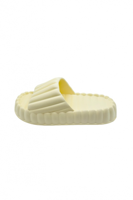 Papuci de plaja sau piscina pentru dama, Tecos, marime 36-37, galben, 23.5 centimetri, ultra moi si usori, design modern, confortabili [2]